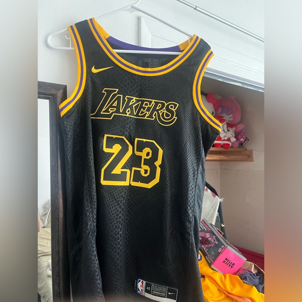 Los Angeles Lakers LeBron James Nike Black Mamba City Edition Swingman Jersey S
